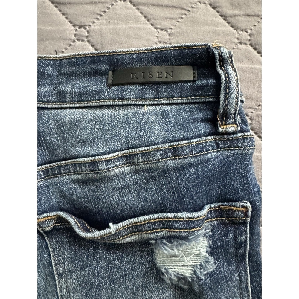 Risen Jeans Straight Leg Vintage Washed RDP1268 Sz 3/26 Frayed Distressed GUC - Picture 10 of 12